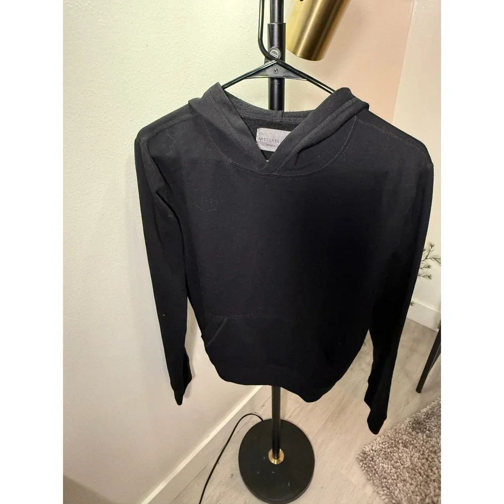 Mitchell Evan hoodie womens black pullover minimal luxury perfect pullover gym m